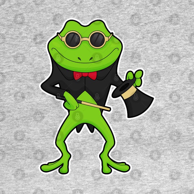 Frog as Magician with Magic wand & Hat by Markus Schnabel